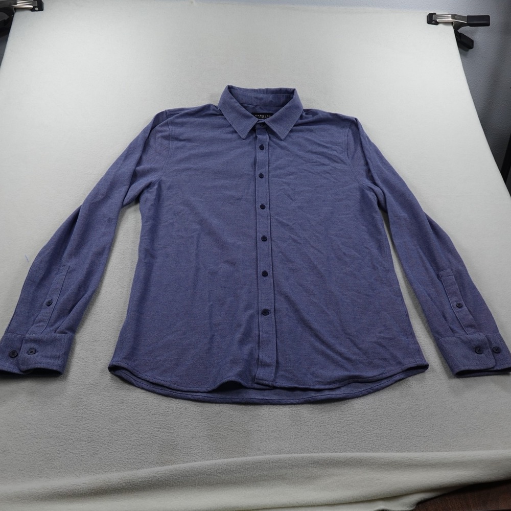 Unbound Merino Button Up Shirt Mens Large Bluish Gray Long Sleeve Wool Blend